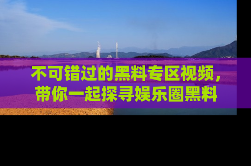 不可错过的黑料专区视频，带你一起探寻娱乐圈黑料