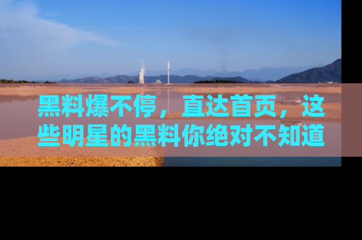 黑料爆不停，直达首页，这些明星的黑料你绝对不知道！