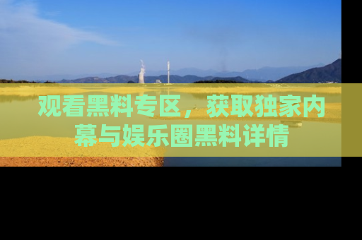 观看黑料专区，获取独家内幕与娱乐圈黑料详情