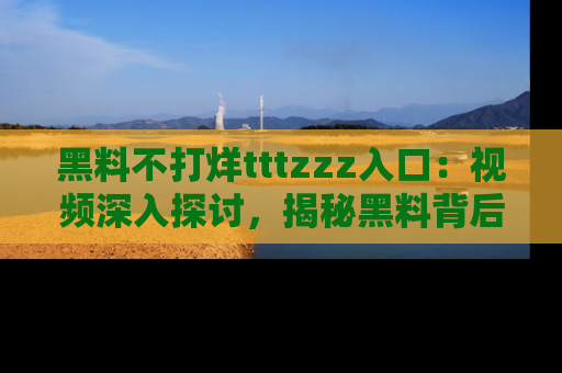黑料不打烊tttzzz入口：视频深入探讨，揭秘黑料背后的人和事