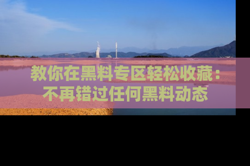 教你在黑料专区轻松收藏:不再错过任何黑料动态