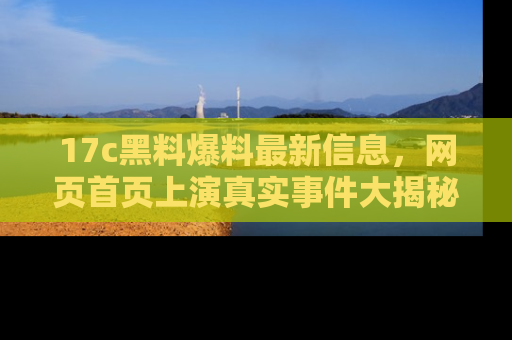 17c黑料爆料最新信息,网页首页上演真实事件大揭秘