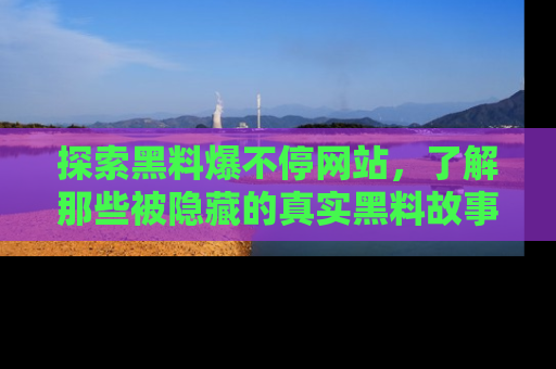 探索黑料爆不停网站，了解那些被隐藏的真实黑料故事