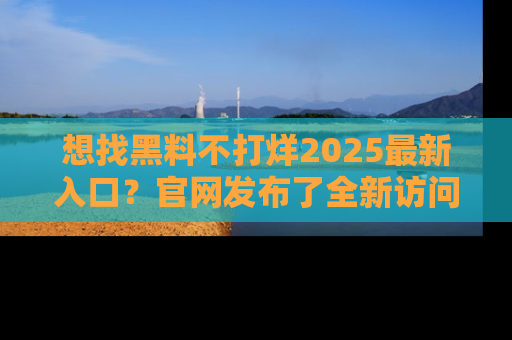 想找黑料不打烊2025最新入口?官网发布了全新访问指南!